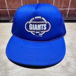 VINTAGE New York Giants Hat Cap Snap Back Super Bowl XXI NFL Football Mens 80s